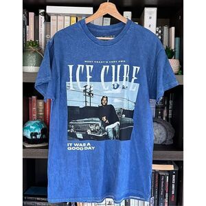 🐿️ NWOT Ice Cube Today Was A Good Day Mineral Blue Unisex Short Sleeve Tee Large